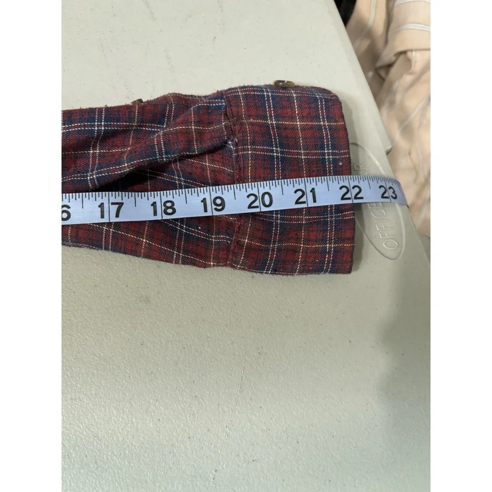 Vintage 80s Levi Strauss & CoPlaid Red Mens Shirt size Small